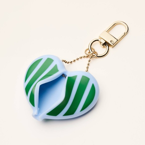 Kate Spade - Striped Heart Coin Purse Bag Charm Keychain-kate spade NY x… - Picture 2 of 2